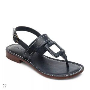 BERNARDO Women's Tegan T-Strap Leather Slingback Sandals 8
